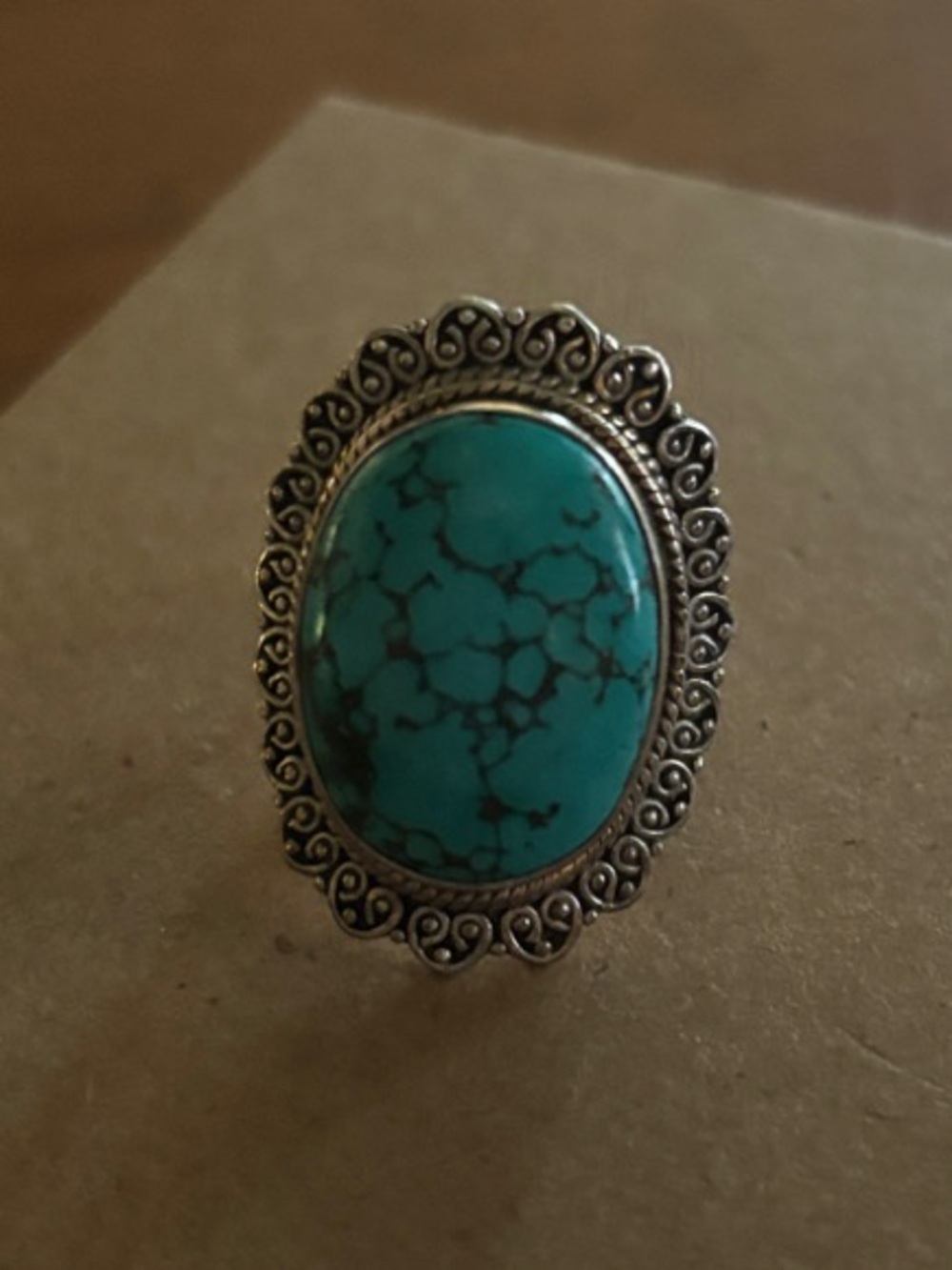Sterling Silver Turquoise Ring Size 8
